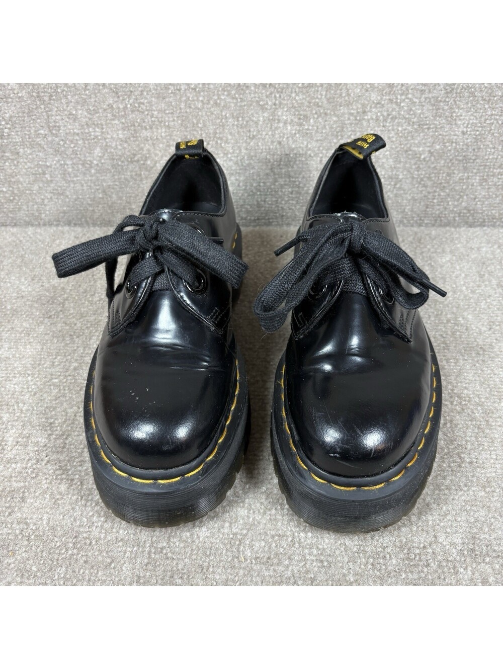 Dr. Martens HOLLY Womens Size 8 Oxford Black Leather Platform Casual Shoes